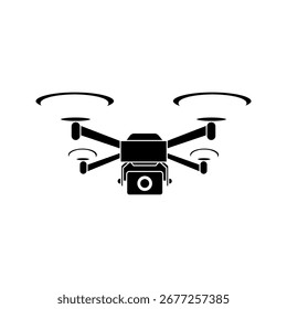camera drone icon white on background