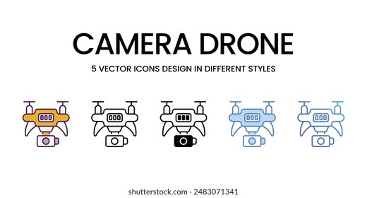 Camera Drone Icons verschiedene Stil Vektorgrafik Stock Illustration