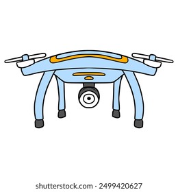 camera drone illustration hand drawn isolated vector