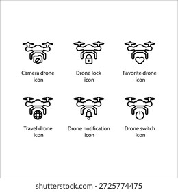 Kamera-Drohne, Schloss, Drohne, Reise-Drohne, Benachrichtigung, Schalter, Symbol
