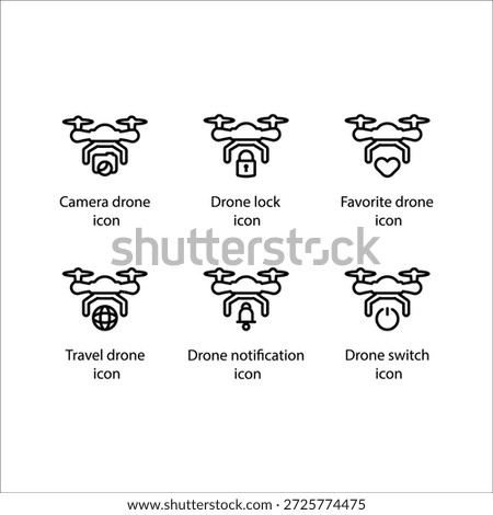 Camera drone, lock, drone, Travel drone, notification, switch, icon