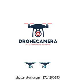 Camera Drone with Shutter Logo Design