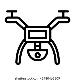 Camera Drone Vector Line Icon Design