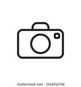 Camera DSLR Vector Icon on White Background