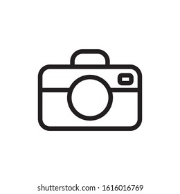 Camera DSLR Vector Icon on White Background