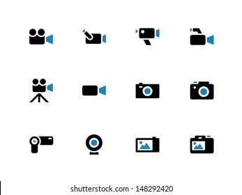 Camera duotone icons. Vector illustration.