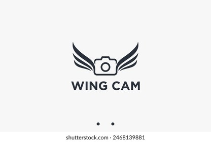 camera with eagle logo design vector silhouette illustration