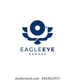 camera and eagle for sky, landscape and nature photography logo