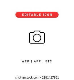 mit Kamera bearbeitbares Strichsymbol, Umrisssymbol für Web, App, Präsentation usw.