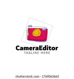 Camera editor logo design template for business company and brand
