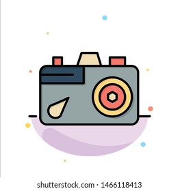 Camera, Education, Image, Picture Abstract Flat Color Icon Template. Vector Icon Template background