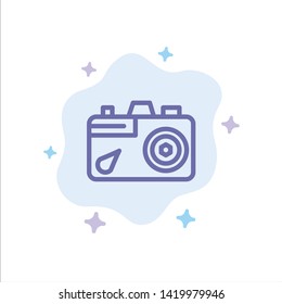 Camera, Education, Image, Picture Blue Icon on Abstract Cloud Background
