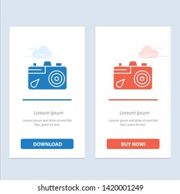 Camera, Education, Image, Picture  Blue and Red Download and Buy Now web Widget Card Template