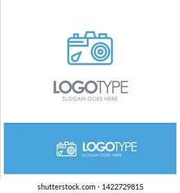 Camera, Education, Image, Picture Blue Logo Line Style