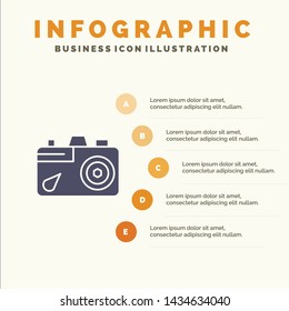 Camera, Education, Image, Picture Infographics Presentation Template. 5 Steps Presentation