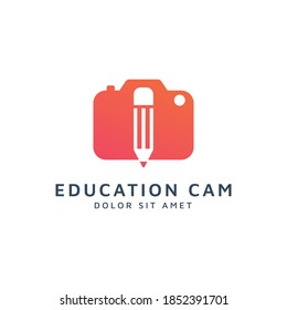 camera and education negative space logo design