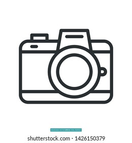 Camera, Enter Documents (Photo) Icon Vector Illustration Logo Template