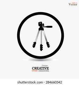 camera equipment. photo tripod. Vector illustration.