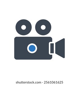 Camera Equipment Video Icon On White Background