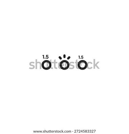 Camera exposure and aperture setting icons with numerical indicators for photography control interface design tool