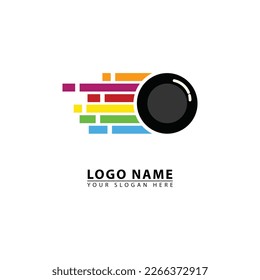 camera eye colorful vector logo icon. Abstract vector graphics simple elegant flat illustration style.
