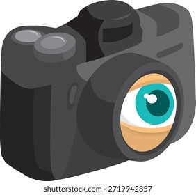 Kamera mit Augen in ihr Objektive
