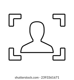 Camera Face Detection Icon In Outline Style