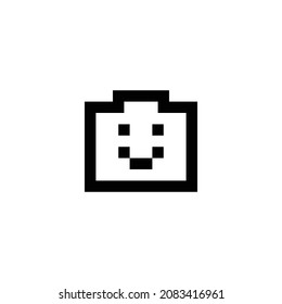 camera face pixel perfect icon design. Flat style design isolated on white background. Vector illustration