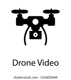 
Camera with fans to fly showcasing drone video icon
