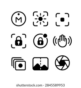 Camera Features and Shooting Mode Outline Icons