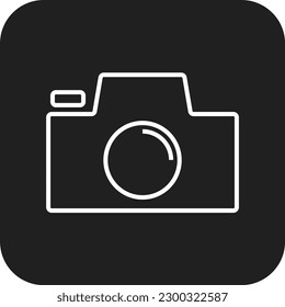 Camera Feedback icon with black filled line style. photography, digital, lens, photo, flash, capture, film. Vector illustration