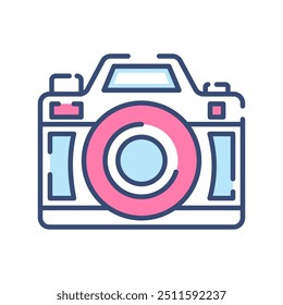 Camera Fill Color Icon, Vector illustration