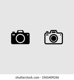 ilustración vectorial aislada del icono de relleno y contorno de cámara