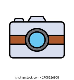 Camera with filled line icon vector illustration