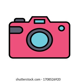 Camera with filled line icon vector illustration