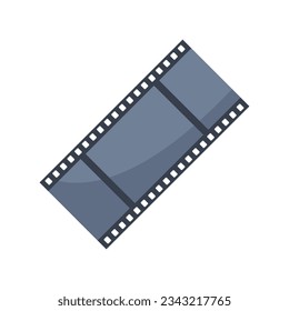 Camera film icon flat vector. Strip reel. Video cinema isolated