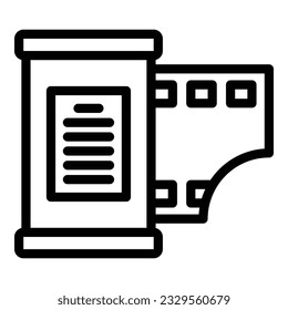 Camera film icon outline vector. Photo equipment. Video light