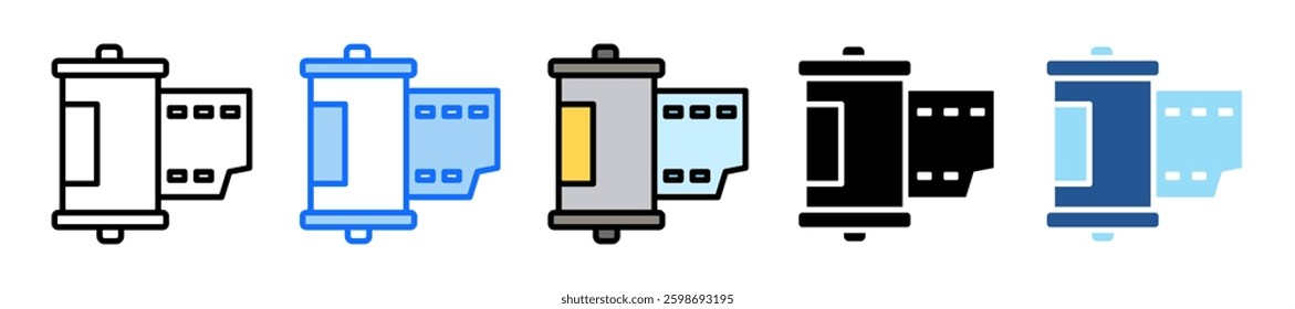 Camera Film Icon Set Multiple Style Collection