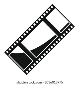 Camera film icon simple vector. Strip reel. Video cinema