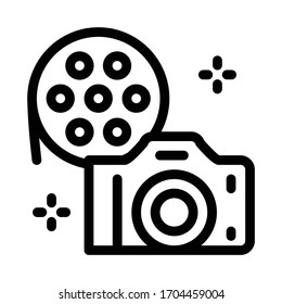 camera film icon vector. camera film sign. isolated contour symbol illustration