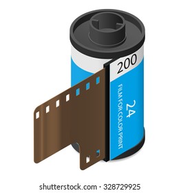 Camera film isometric icon 