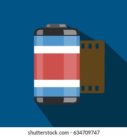 Camera film roll. Flat design. Vector illustration.