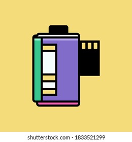 Camera film roll. Flat style Vector illustration