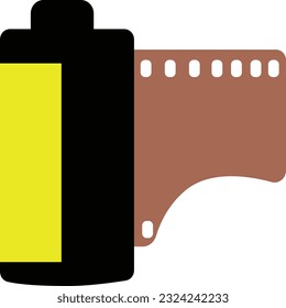 Camera film roll in flat style