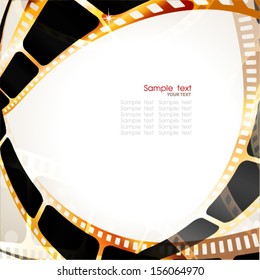 Camera film roll gold color, vector illustration