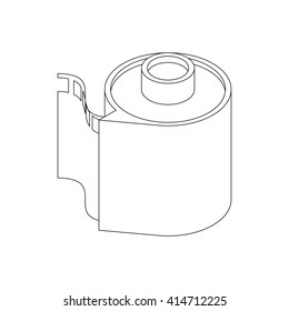 Camera film roll icon, isometric 3d style
