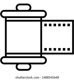 Camera film roll icon vector