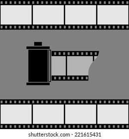 Camera film roll icon. Vector illustration.