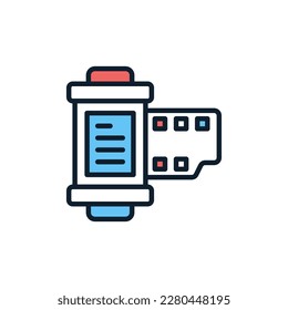 Camera Film Roll icon in vector. Illustration