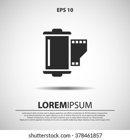 camera film roll icon. vector illustration